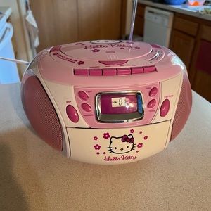 Vintage Hello Kitty Boom Box CD Player Tape Player Radio AC/DC